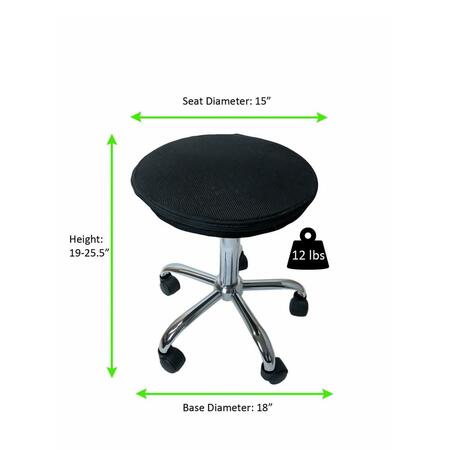 GFANCY FIXTURES Black & Chrome Active Sitting Rolling Balance Desk Chair GF3671572